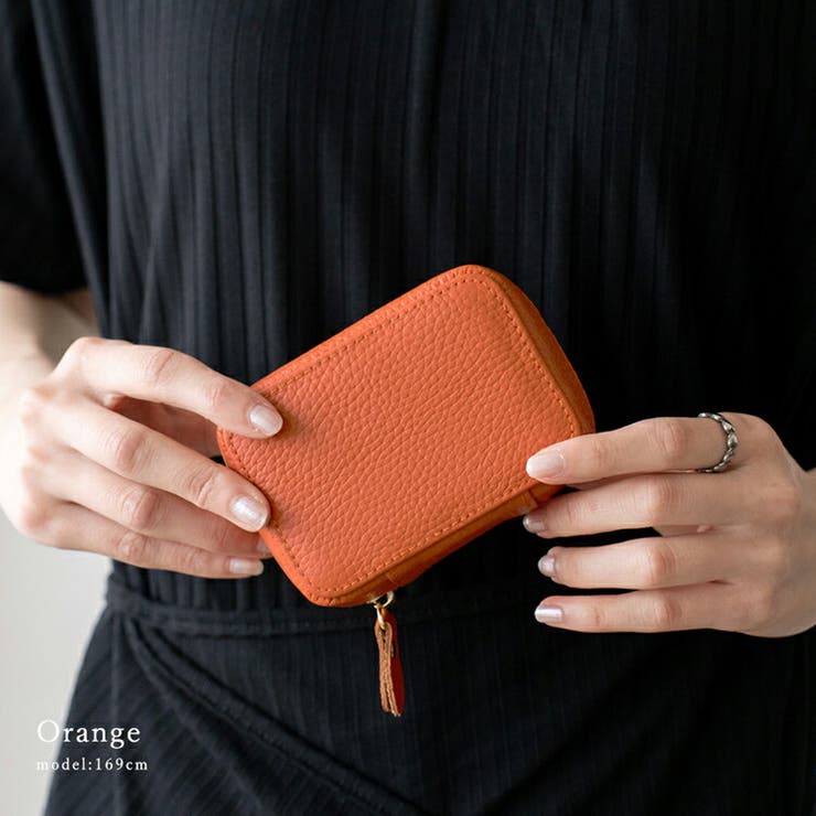 オレンジ | 本革スクエアリップケース | Vita Felice