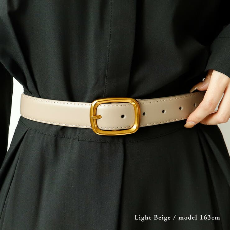 スクエアゴールドバックル本革ベルト | Vita Felice | 詳細画像10 