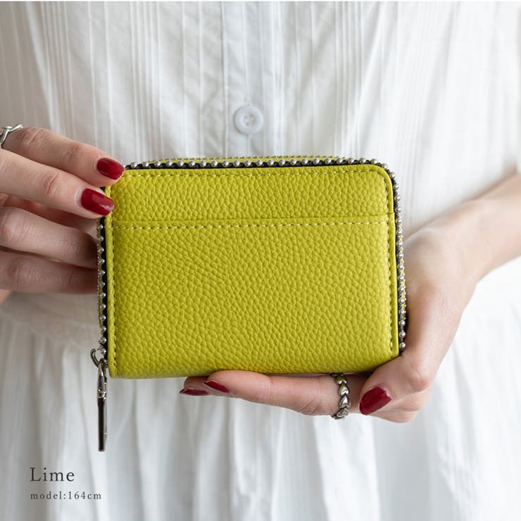 ライム | ボールスタッズカード＆コインケース | Vita Felice