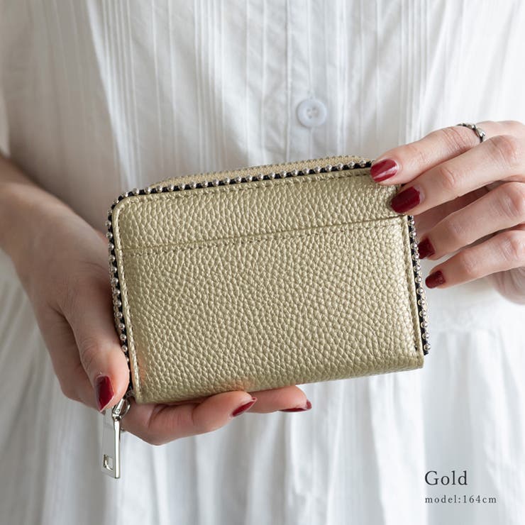 ゴールド | ボールスタッズカード＆コインケース | Vita Felice