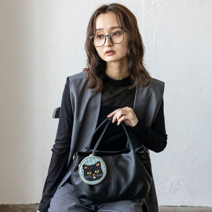 ネコ刺繍＆ビーズラウンドミニポーチ | Vita Felice | 詳細画像9 