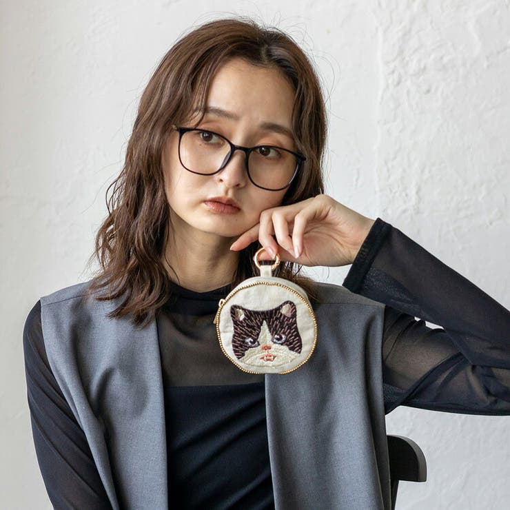 ネコ刺繍＆ビーズラウンドミニポーチ | Vita Felice | 詳細画像10 