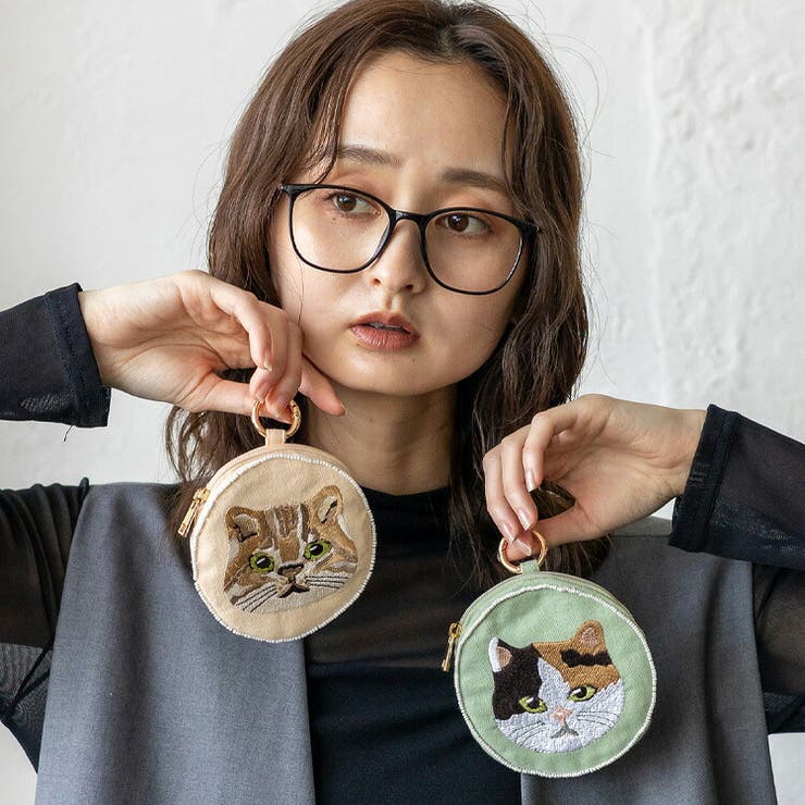 ネコ刺繍＆ビーズラウンドミニポーチ | Vita Felice | 詳細画像12 