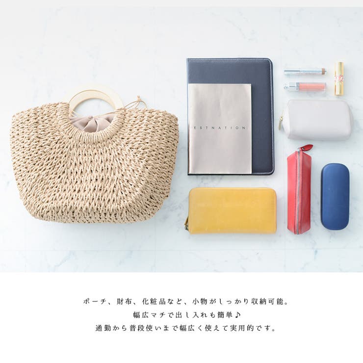 ウッドハンドルかごトートバッグ[品番：VI000001084]｜Vita
