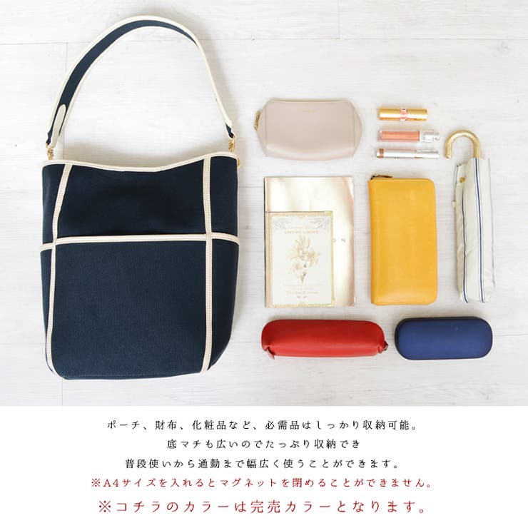 バケツ型キャンバスワンショルダーバッグ | Vita Felice | 詳細画像15 