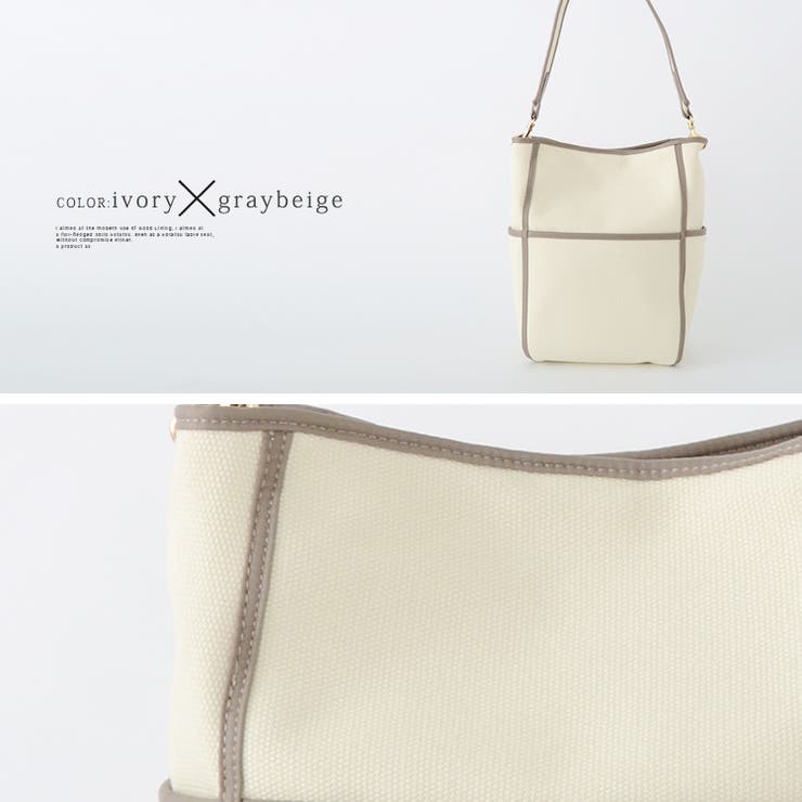 バケツ型キャンバスワンショルダーバッグ | Vita Felice | 詳細画像22 