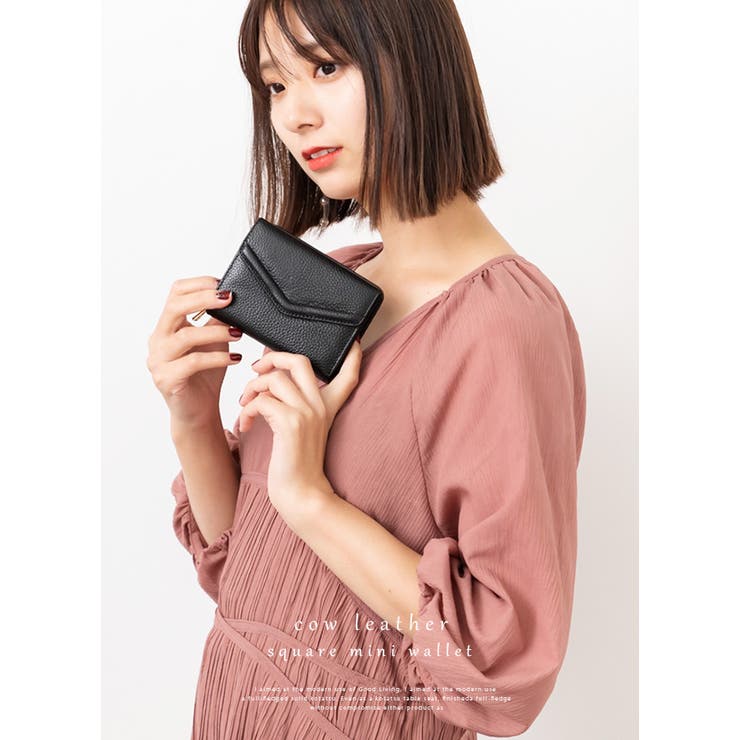 本革ミニ財布レディースミニウォレット小さい財布レデイース二つ折財布小銭入れ付きシュリンクレザー大容量さいふ結婚式・二次会パーティーバッグ用ミニバッグ用コンパクトウォレットカード入れレターフラップ軽量軽い【メール便】bsrw-47e