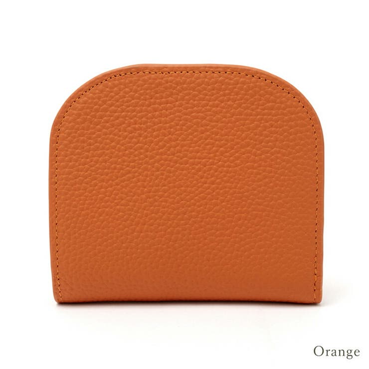 オレンジ | 本革ラウンドスリムミニウォレット | Vita Felice