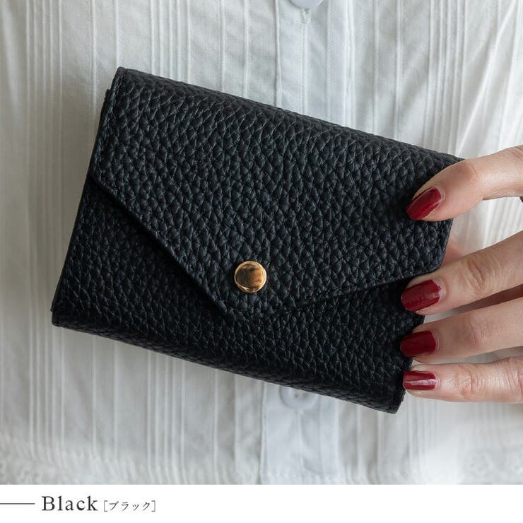 ブラック | 【スキミング防止】本革レターフラップカードケース | Vita Felice