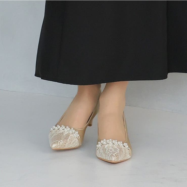 ビジューパール飾りグリッターレースパンプス | VIVIAN COLLECTION | 詳細画像18 