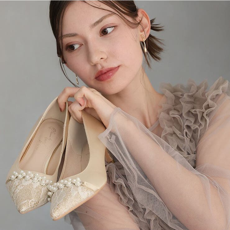 ビジューパール飾りグリッターレースパンプス | VIVIAN COLLECTION | 詳細画像21 