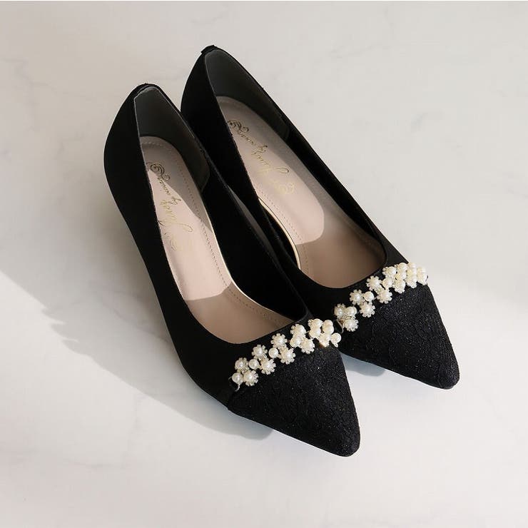 ビジューパール飾りグリッターレースパンプス | VIVIAN COLLECTION | 詳細画像5 