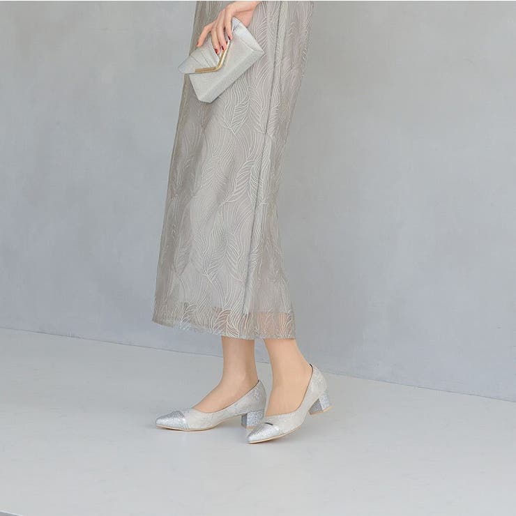 グリッタートゥ切り替えデザインサテンレースパンプス | VIVIAN COLLECTION | 詳細画像19 