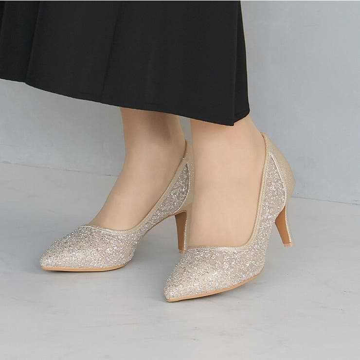 キラキラグリッターチュールパンプス | VIVIAN COLLECTION | 詳細画像14 