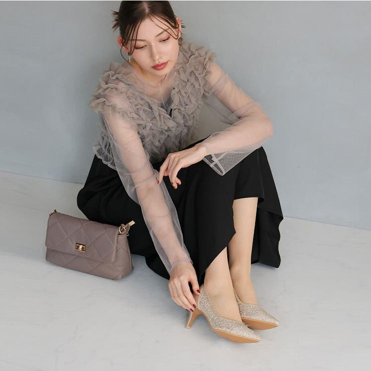 キラキラグリッターチュールパンプス | VIVIAN COLLECTION | 詳細画像16 