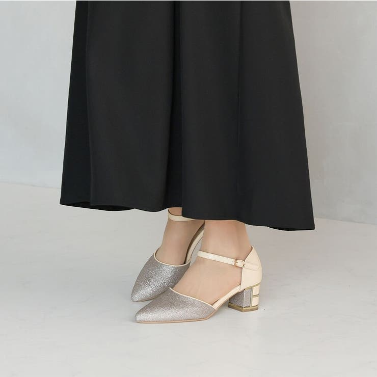 キラキラグリッターチャンキーヒールセパレートパンプス | VIVIAN COLLECTION | 詳細画像18 