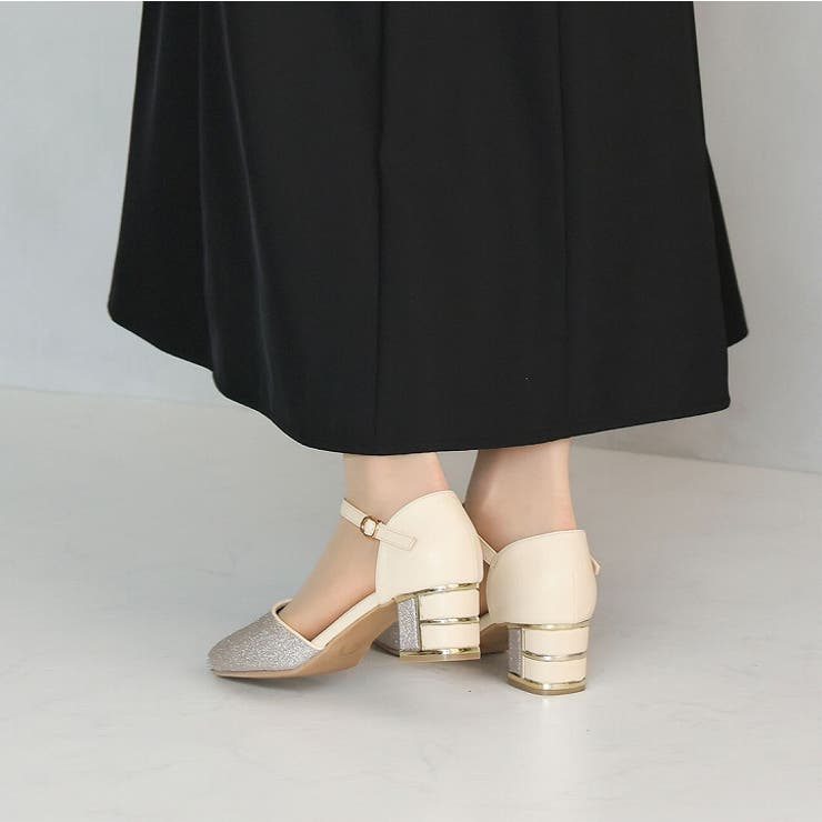 キラキラグリッターチャンキーヒールセパレートパンプス | VIVIAN COLLECTION | 詳細画像20 