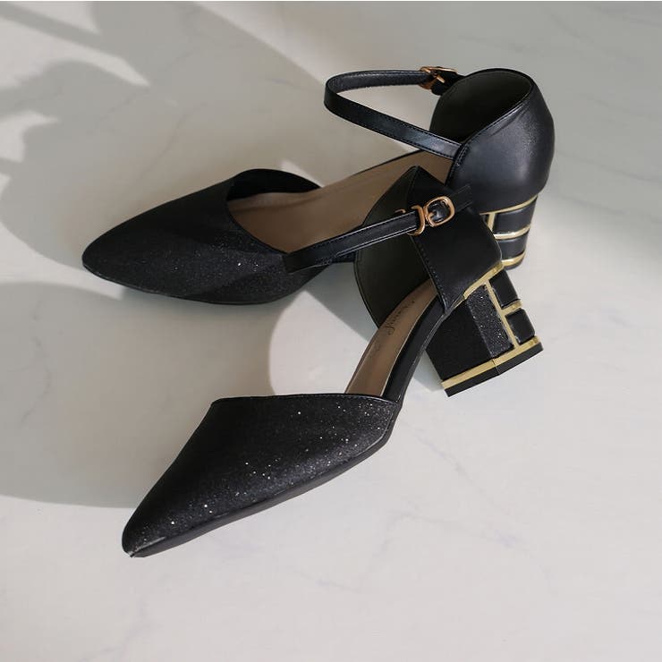 キラキラグリッターチャンキーヒールセパレートパンプス | VIVIAN COLLECTION | 詳細画像5 