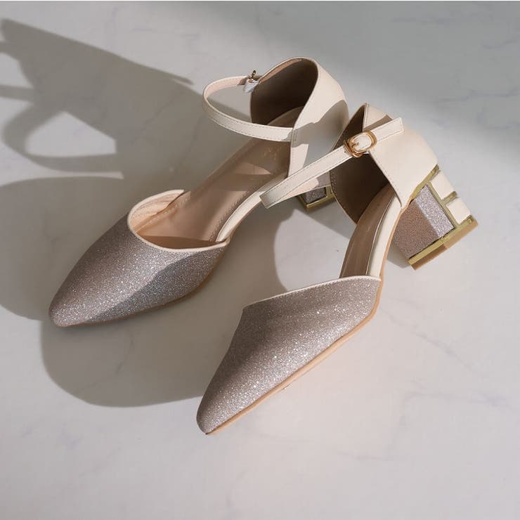 キラキラグリッターチャンキーヒールセパレートパンプス | VIVIAN COLLECTION | 詳細画像7 