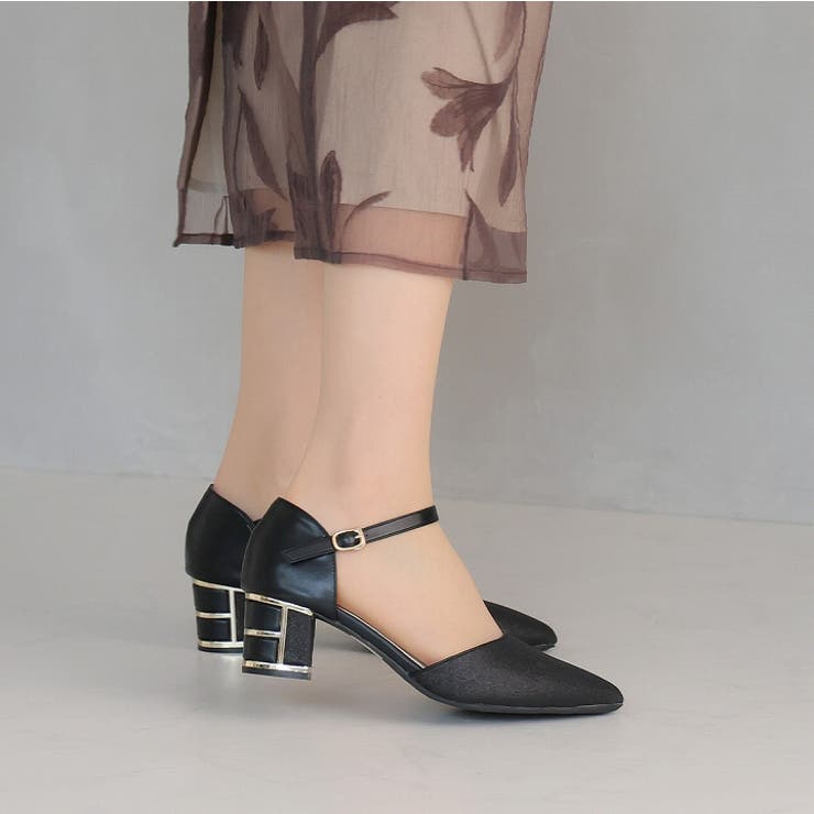 キラキラグリッターチャンキーヒールセパレートパンプス | VIVIAN COLLECTION | 詳細画像10 