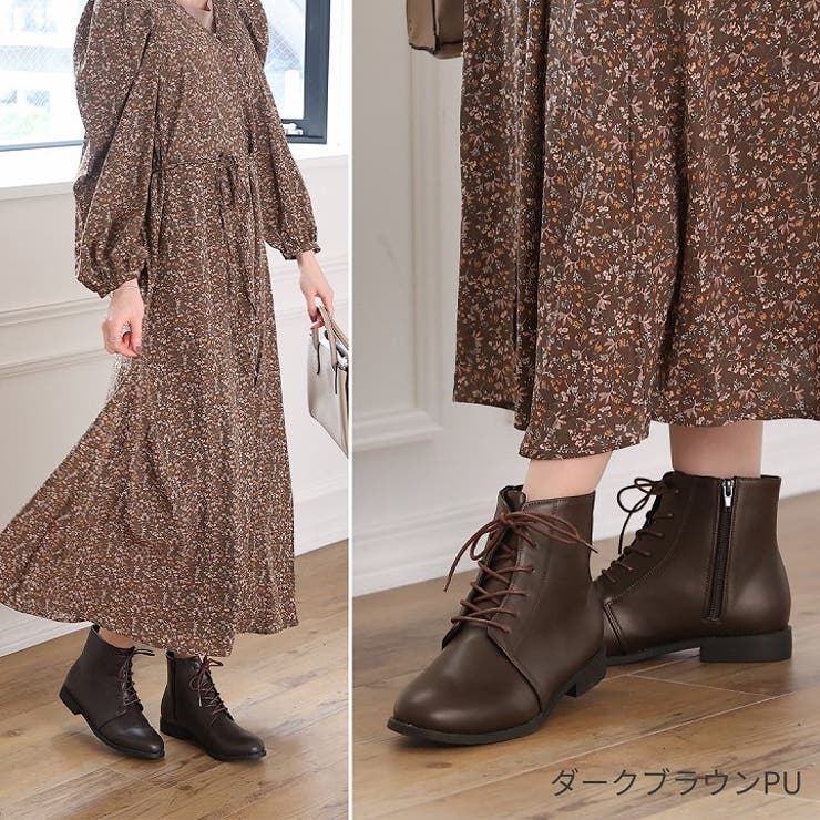 軽量ソール＆ローヒールレースアップショートブーツ[品番：VIVS0000856]｜VIVIAN COLLECTION（ヴィヴィアンコレクション  ）のレディースファッション通販｜SHOPLIST（ショップリスト）