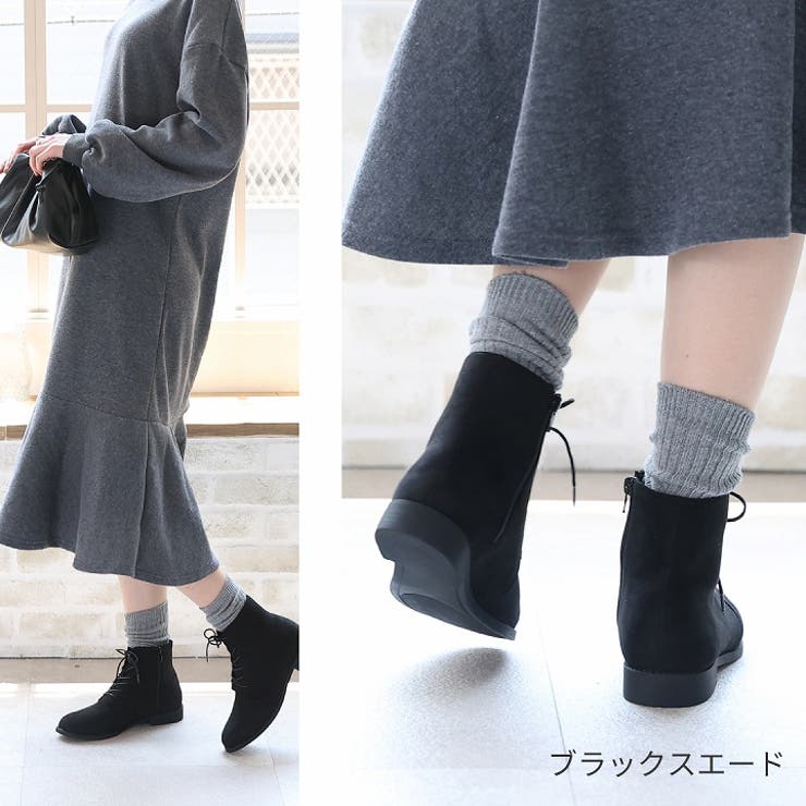 軽量ソール&ローヒールレースアップショートブーツ | VIVIAN COLLECTION | 詳細画像9