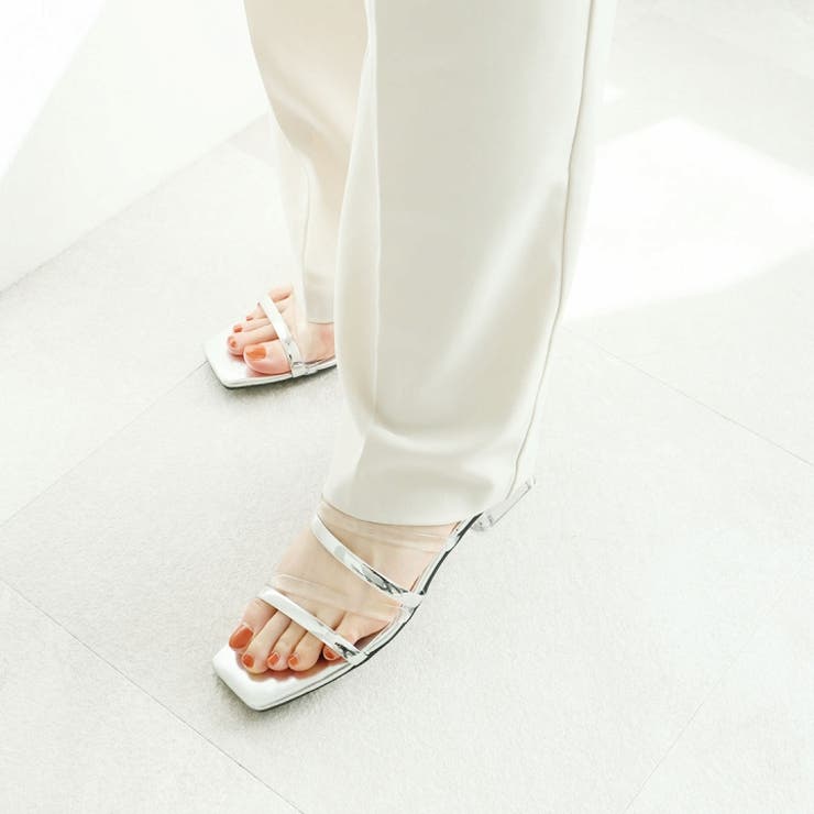 スクエアトゥメニー華奢ストラップクリアヒールサンダル | VIVIAN COLLECTION | 詳細画像10 