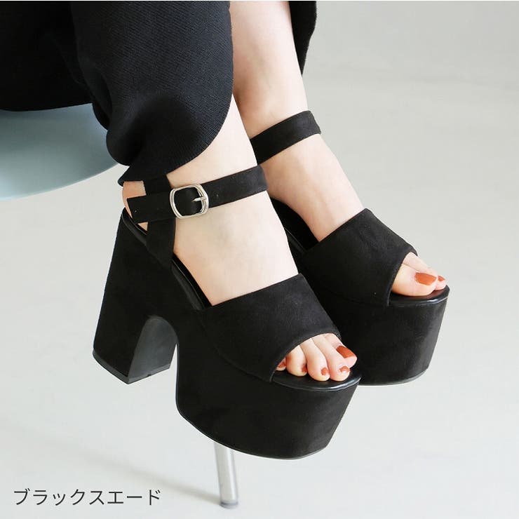 厚底プラットフォームアンクルストラップサンダル[品番