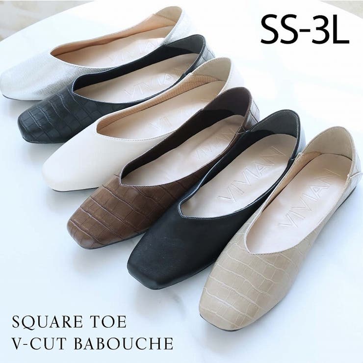 スクエアトゥVカットバブーシュ | VIVIAN COLLECTION | 詳細画像1 