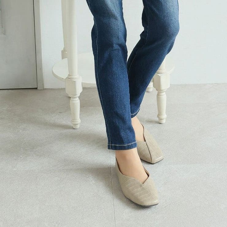 スクエアトゥ切り替えデザインバブーシュ | VIVIAN COLLECTION | 詳細画像10 