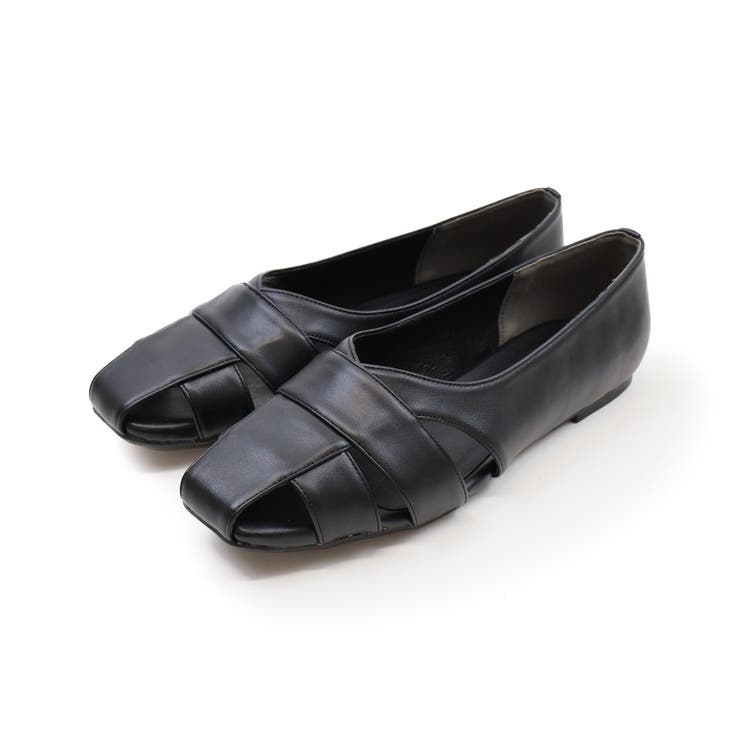 ブラック | サッ！と履けるグルカフラットシューズ | VIVIAN COLLECTION