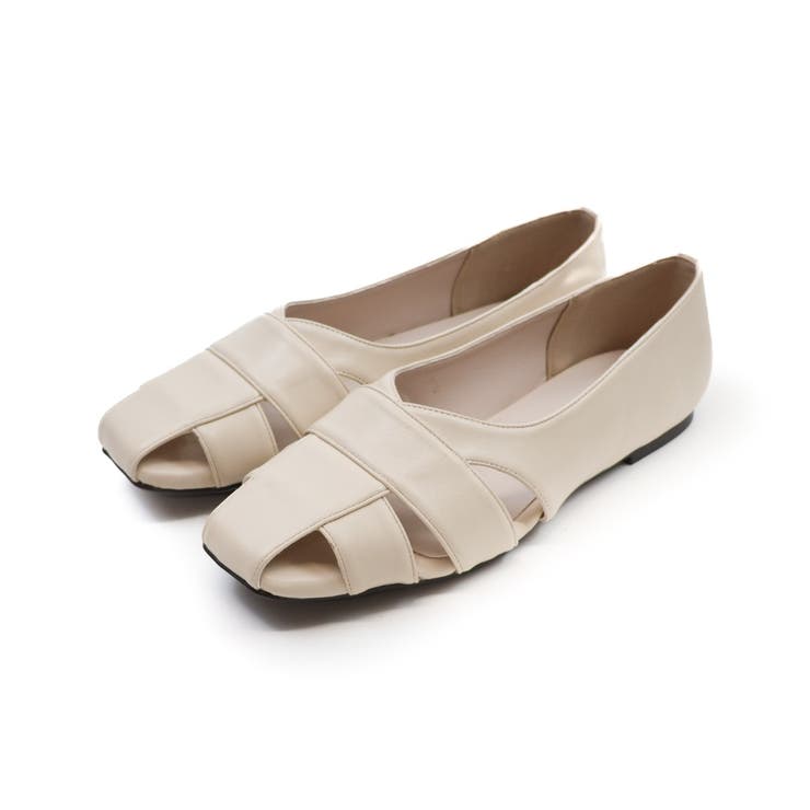 アイボリー | サッ！と履けるグルカフラットシューズ | VIVIAN COLLECTION