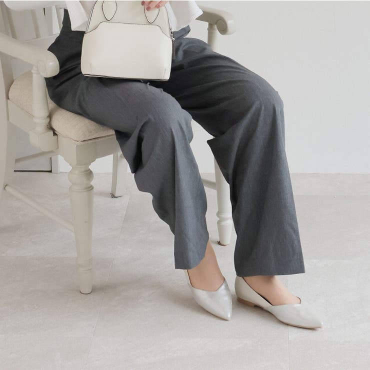 ポインテッドトゥVカット切り替えデザインフラットパンプス | VIVIAN COLLECTION | 詳細画像15 