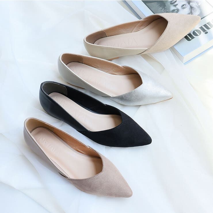 ポインテッドトゥVカット切り替えデザインフラットパンプス | VIVIAN COLLECTION | 詳細画像21 