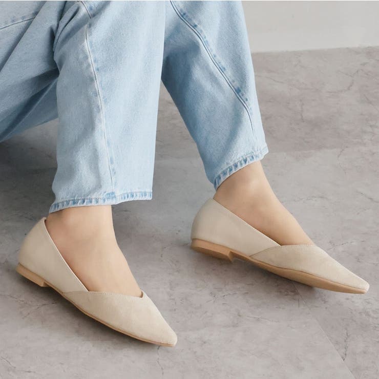 ポインテッドトゥVカット切り替えデザインフラットパンプス | VIVIAN COLLECTION | 詳細画像8 