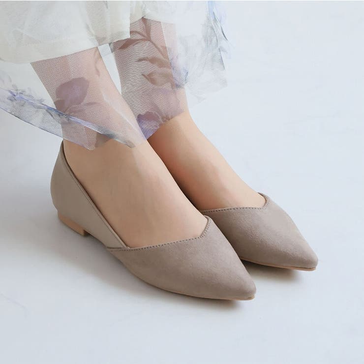 ポインテッドトゥVカット切り替えデザインフラットパンプス | VIVIAN COLLECTION | 詳細画像9 