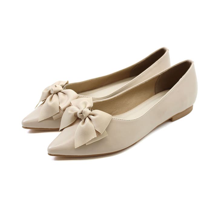 VIVAIA ベージュリボンポインテッドトゥパンプス　36 Azura] ポインテッドトゥ リボン付き フラット – VIVAIA JAPAN