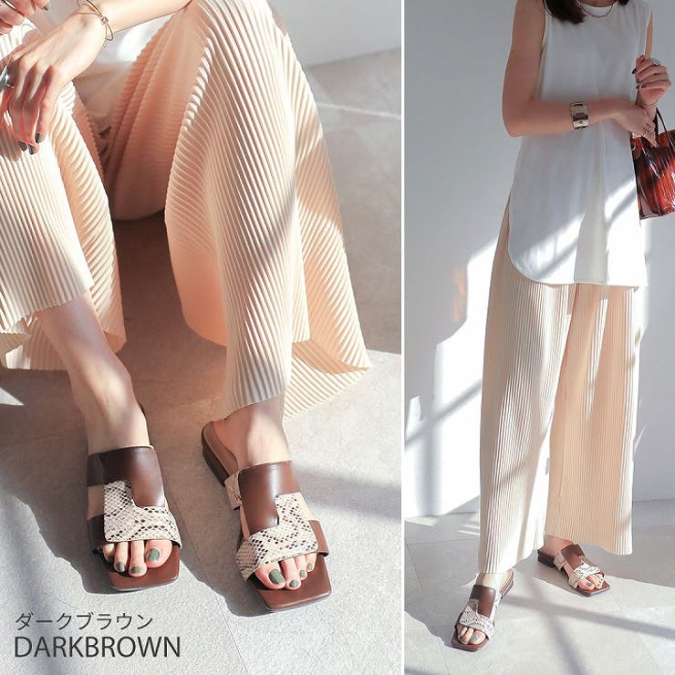 ゴールドパーツヒールクロスミュールサンダル | VIVIAN COLLECTION | 詳細画像11 