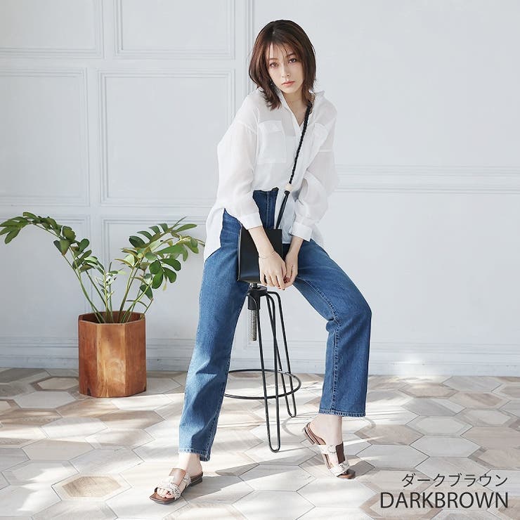 ゴールドパーツヒールクロスミュールサンダル | VIVIAN COLLECTION | 詳細画像15 