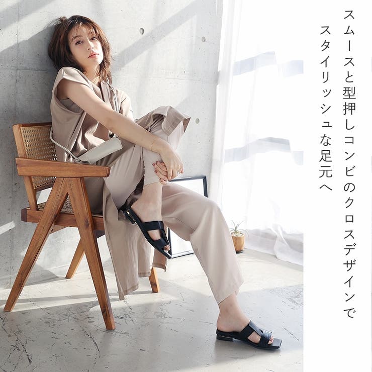 ゴールドパーツヒールクロスミュールサンダル | VIVIAN COLLECTION | 詳細画像5 