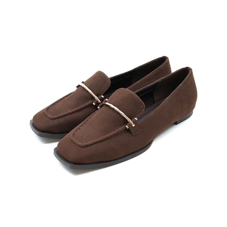 スクエアトゥピースソールビット付きローファー[品番