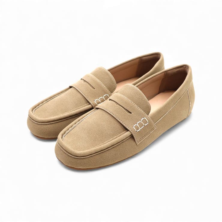 ベージュスエード | ふわやわインヒールコインローファー | VIVIAN COLLECTION