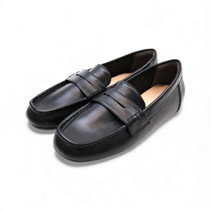 ブラック | ふわやわインヒールコインローファー | VIVIAN COLLECTION