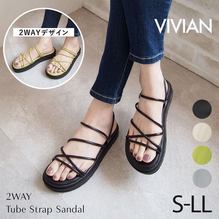 2WAY厚底チューブストラップサンダル | VIVIAN COLLECTION | 詳細画像1 