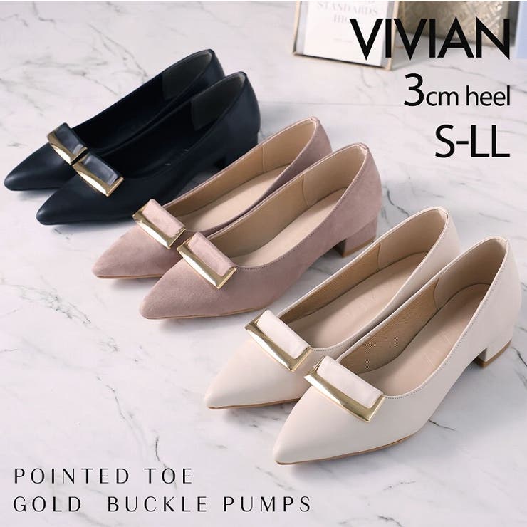 ポインテッドトゥゴールドバックルモチーフパンプス | VIVIAN COLLECTION | 詳細画像1 