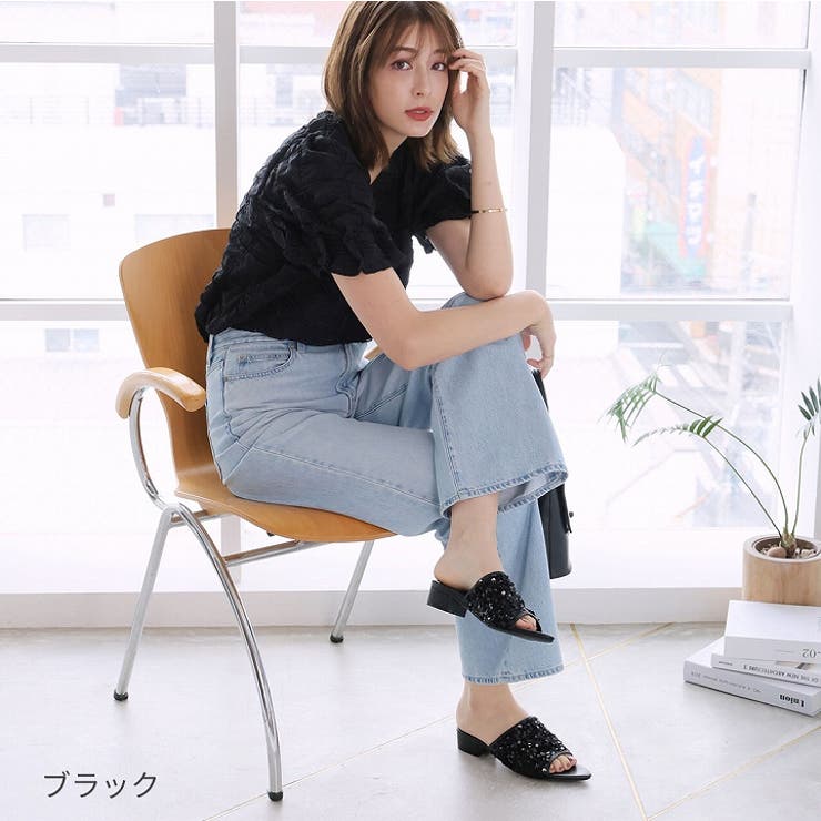 ポインテッドトゥスパンコールミュールサンダル | VIVIAN COLLECTION | 詳細画像11 