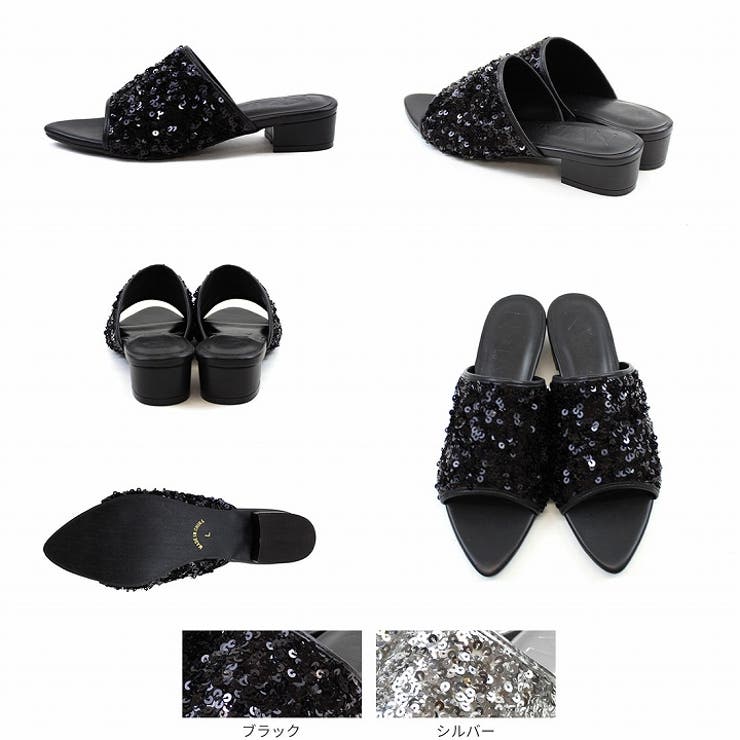 ポインテッドトゥスパンコールミュールサンダル | VIVIAN COLLECTION | 詳細画像3 