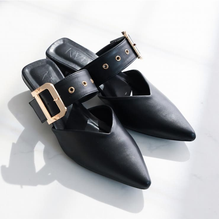 ポインテッドトゥVカットバックルベルトミュールパンプス | VIVIAN COLLECTION | 詳細画像20 