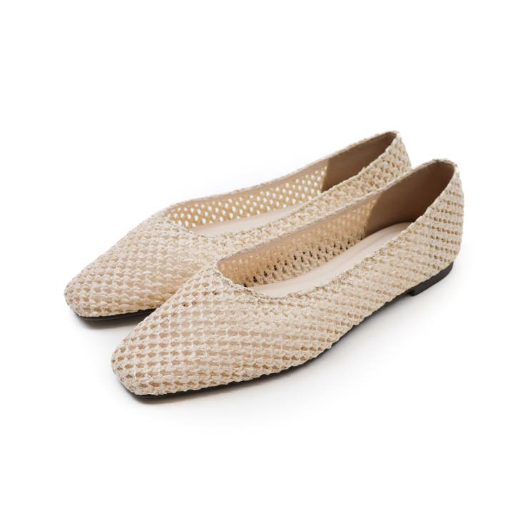アイボリー | サッ！と履けるシアーラフィアメッシュフラットシューズ | VIVIAN COLLECTION