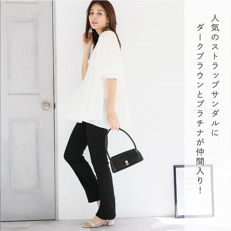 22春夏新作Vivianサンダルレディーススクエアトゥナローストラップストラップローヒール太ヒール4cmヒールベージュブラック黒グリーンV33000SM